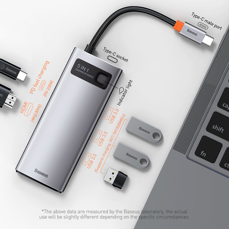 USB Type C 5-1 Docking Station Space Grey