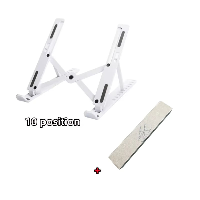 Adjustable Ergonomic Foldable Laptop Stand with Cooling Features - Notebook Support Base for Laptops and Tablets