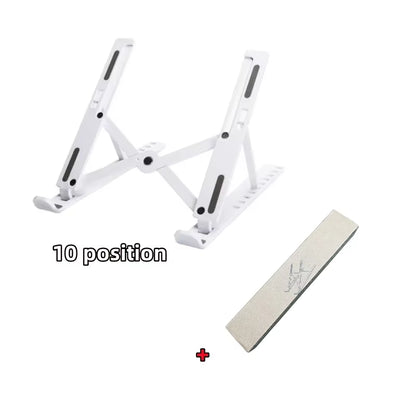 Adjustable Ergonomic Foldable Laptop Stand with Cooling Features - Notebook Support Base for Laptops and Tablets
