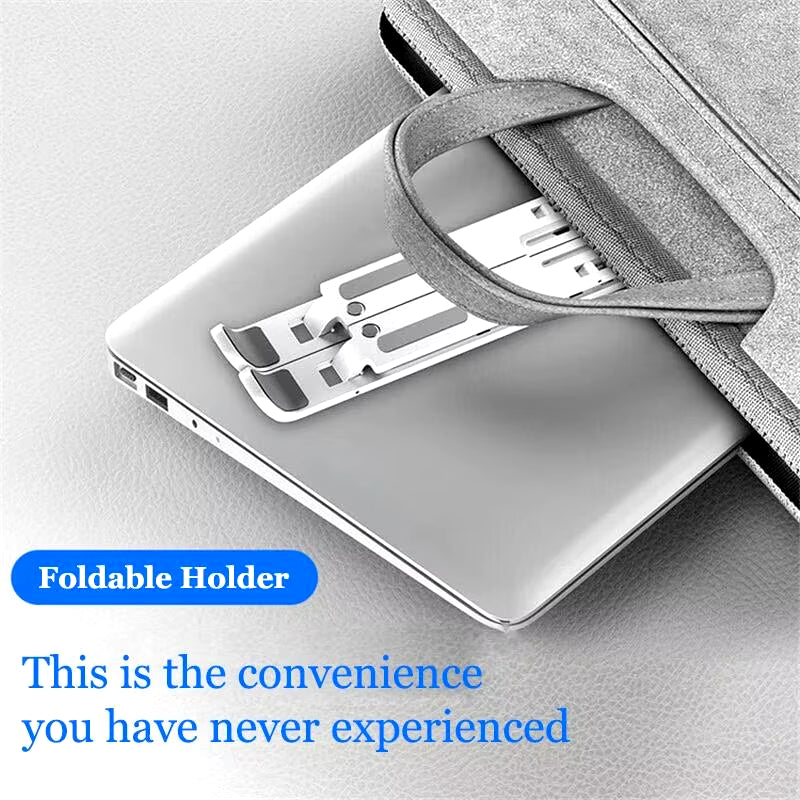 Adjustable Ergonomic Foldable Laptop Stand with Cooling Features - Notebook Support Base for Laptops and Tablets