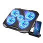 COOLCOOLD Laptop Cooling Pad for 12-17 Inch Laptops, Featuring 5 Silent Fans and Adjustable Angles with Integrated Phone Holder