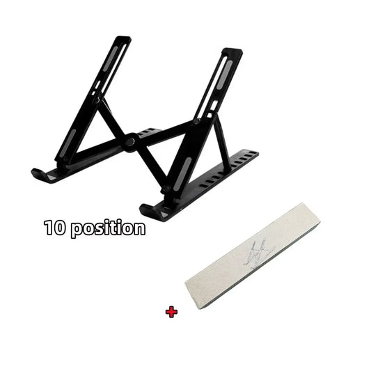 Adjustable Ergonomic Foldable Laptop Stand with Cooling Features - Notebook Support Base for Laptops and Tablets